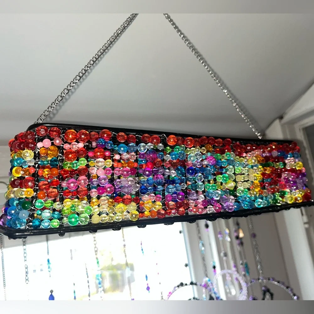 Colorful Crystal and Beaded Chandelier Decor Sun Catcher